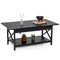 2-Tier Rectangular Coffee Table with Large Storage Shelf and Metal Frame for Living Room